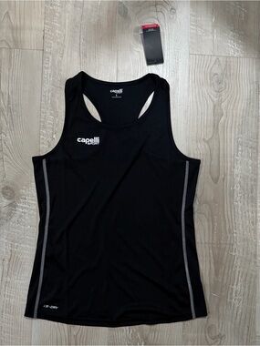 Capelli Sport Black Racerback Tank Top, Size Small